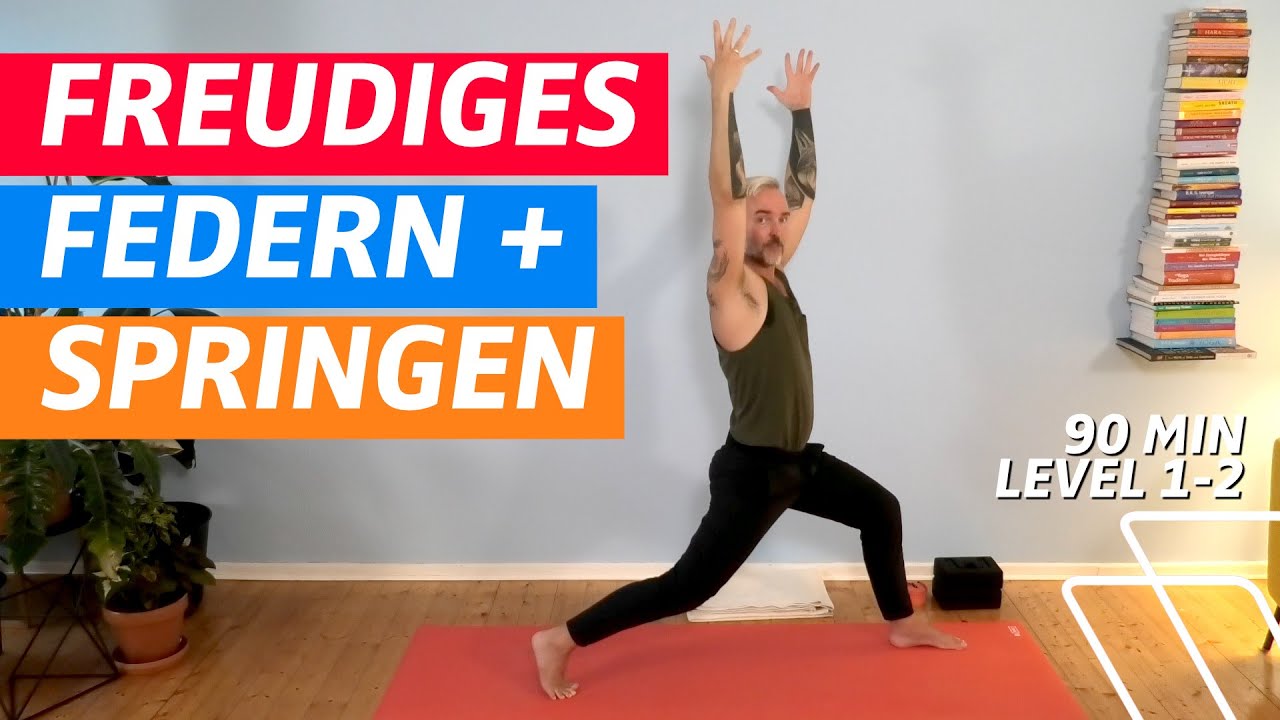 ⏰ 90:00 Minuten | Freudiges Federn | Sprünge für gute Laune | Yoga für Beinkraft & Stabilität