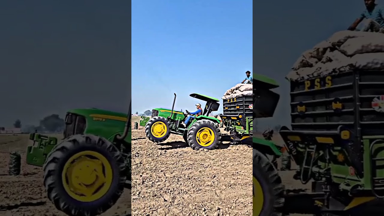 John Deere 5075E 4wd || full loaded trolley #farmequipment #farming #johndeere #farmer #4wd