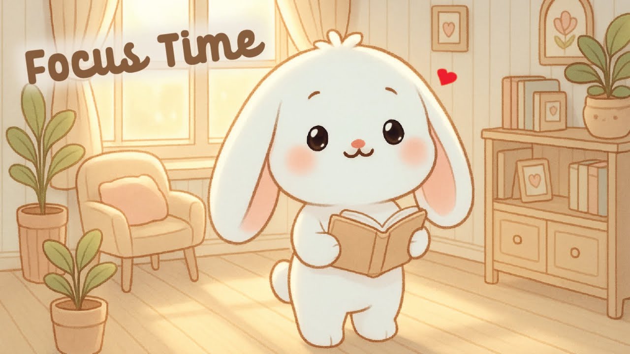 Focus Time Lofi ✨🎧 4 Hour Cute Lofi Song 📚 cute & relaxing music 🐇 [Lofi Hip Hop]