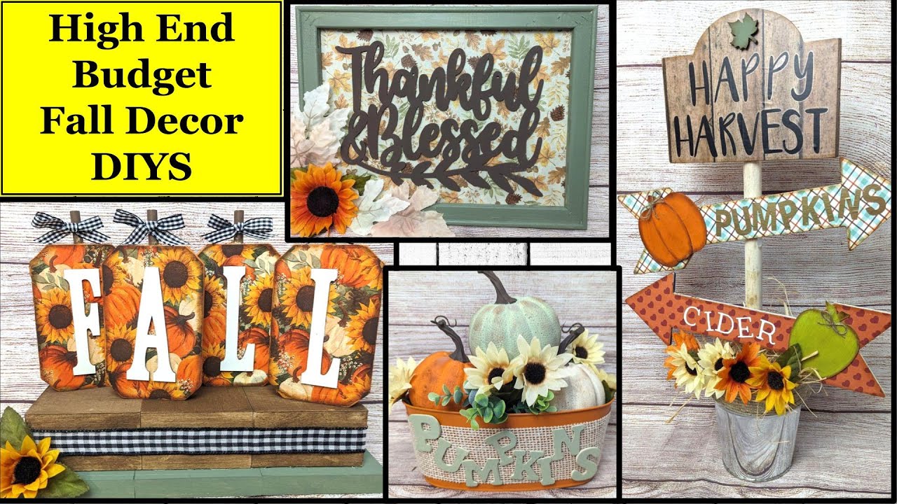 🍁HIGH END BUDGET FALL DECOR DIYS | Dollar Tree DIY | Fall Farmhouse Harvest Decor