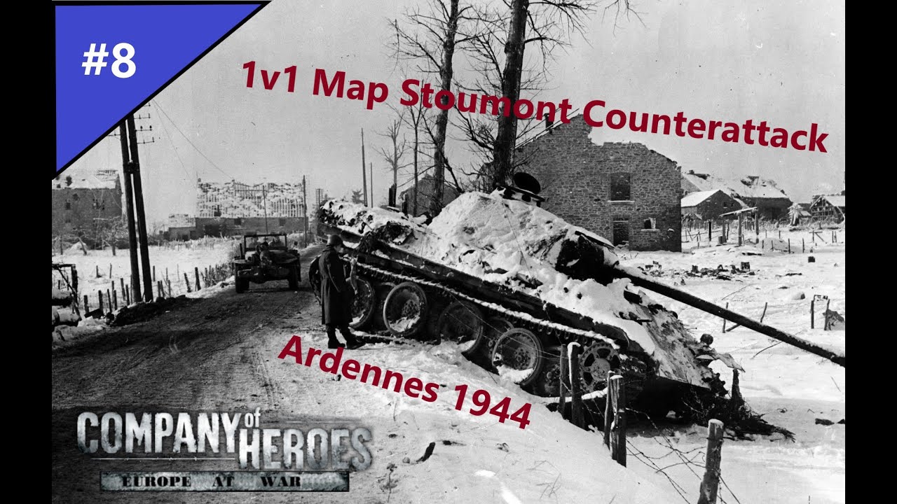 Company of Heroes 1 Ardennes 1944 1v1 vs Expert Stoumont Counterattack [Europe At War mod] #8