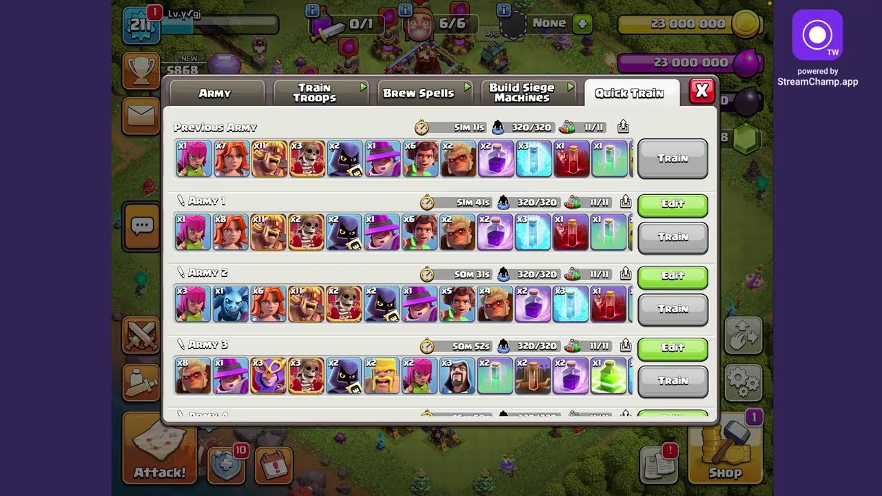 Top1000 RR Spam Legend League Live Push clash of clan