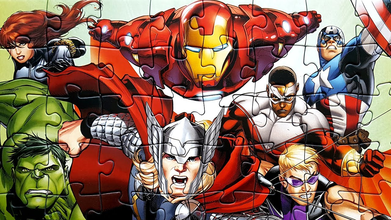 Puzzle MARVEL AVENGERS Rompecabezas de Hulk Iron Man Captain America Thor Puzzle Games for Kids