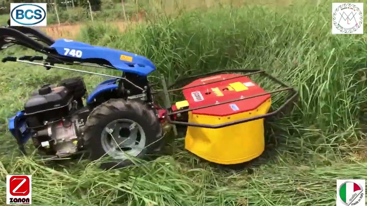 Two wheel tractor BCS 740 Powersafe with hay drum cutter ZANON ZRF  800