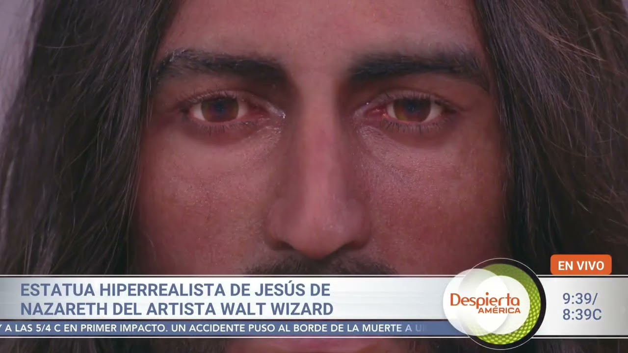 Estatua hiperrealista de Jesús en el programa Despierta America de Univision 