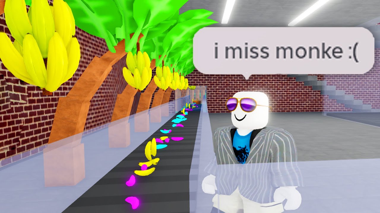 Roblox продавайте бананы, чтобы спасти свою домашнюю обезьянку...