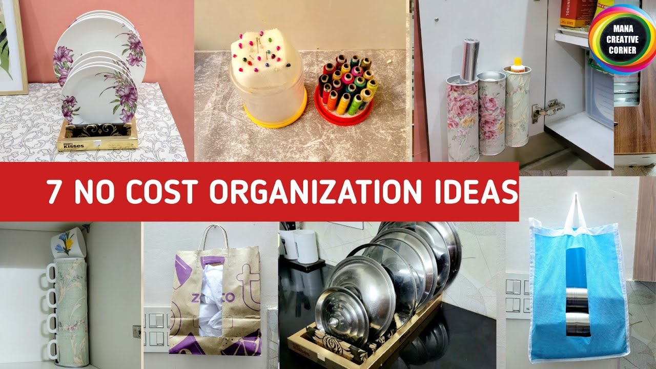 7 No Cost Home Organization Ideas | DIY Home & Kitchen Organizers from waste material | Best out of