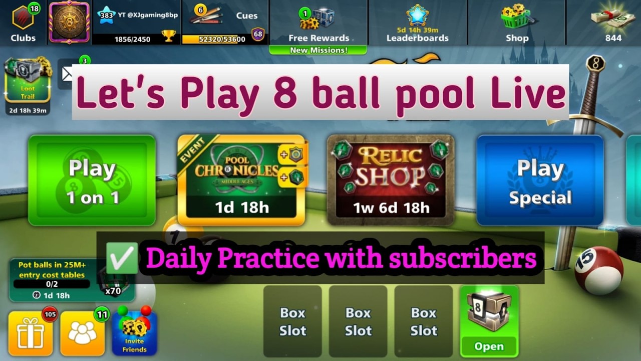 8 ball pool Live Ep 152 I NEW EVENT TABLE I Playing with subscribers  @XJgaming8bp