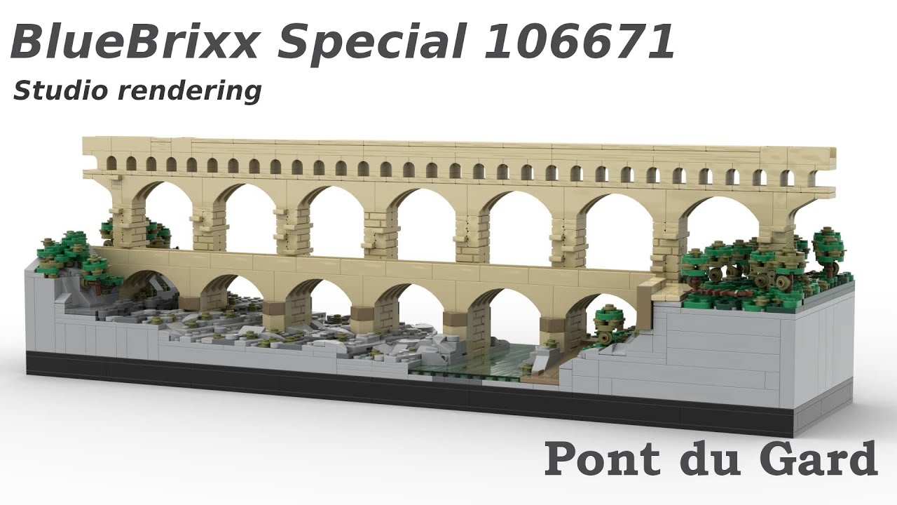 BlueBrixx Special 106671 Pont du Gard #bricklinkstudio rendering