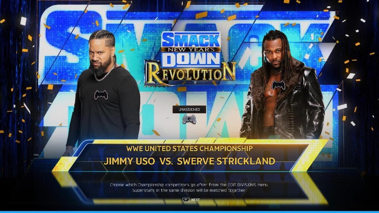 SMACKDOWN - JIMMY USO VS SWERVE STRICKLAND - UNITED STATES CHAMPIONSHIP #WWE2K25
