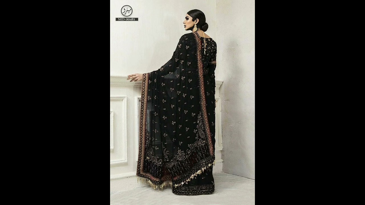 **** *Maria b saree*****Maria b couture collection Black saree *Fabric Details*Saree