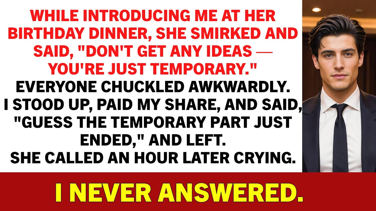 While Introducing Me At Her Birthday Dinner, She Smirked And Said, 