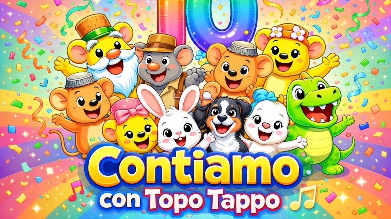 Contiamo con Topo Tappo 🐭 | Canzone dei Numeri 1–10 🎶 | Canzoni per Bambini