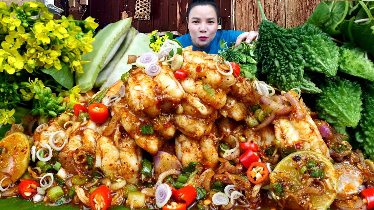 ก้อยกุ้งใหญ่หอมเครื่องเน้นๆเนื้อกุ้งกรอบเด้งเเกล้มมะระผักสดเเซ่บถึงใจ|ส้มซ่าพาเเซ่บ 18 มกราคม2025
