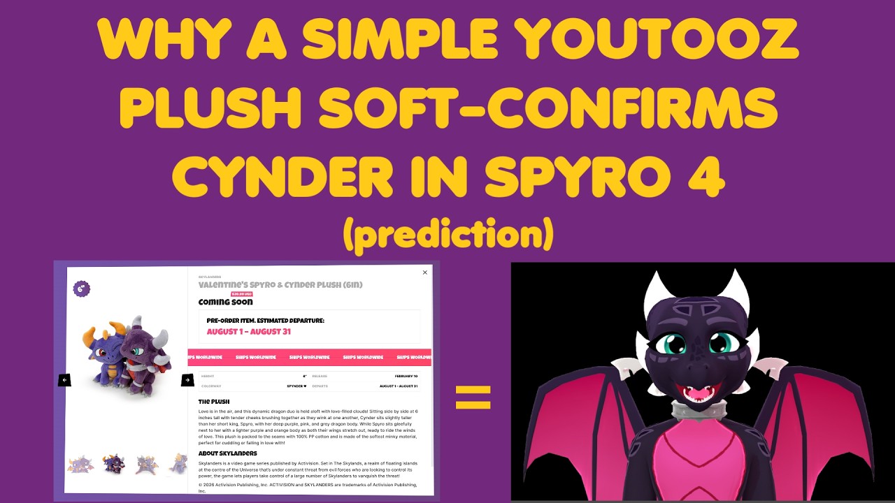 WHY A SIMPLE YOUTOOZ PLUSH SOFT-CONFIRMS CYNDER IN SPYRO 4 (prediction)