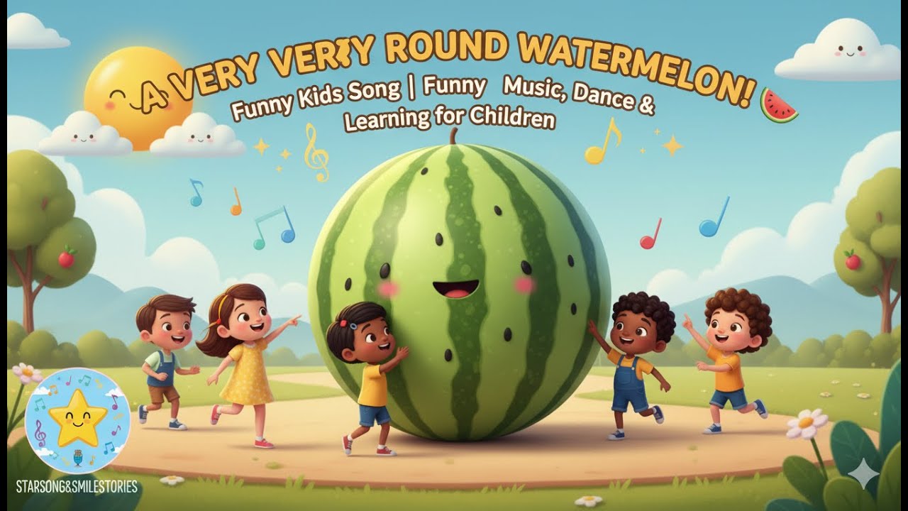 🎵 A Very Very Round Watermelon! 🍉 | Funny Kids Song | Music, Dance & Learning for Children
