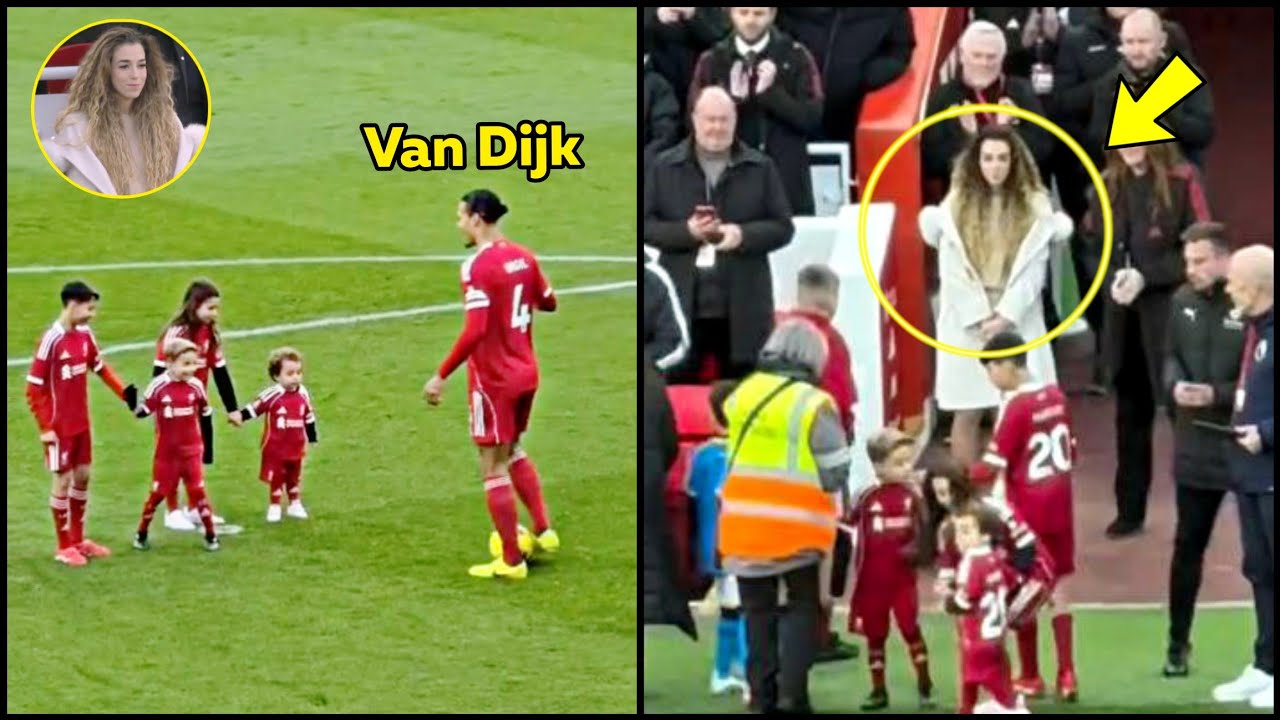 Van Dijk walks out at Anfield with Diogo Jota's sons reactions