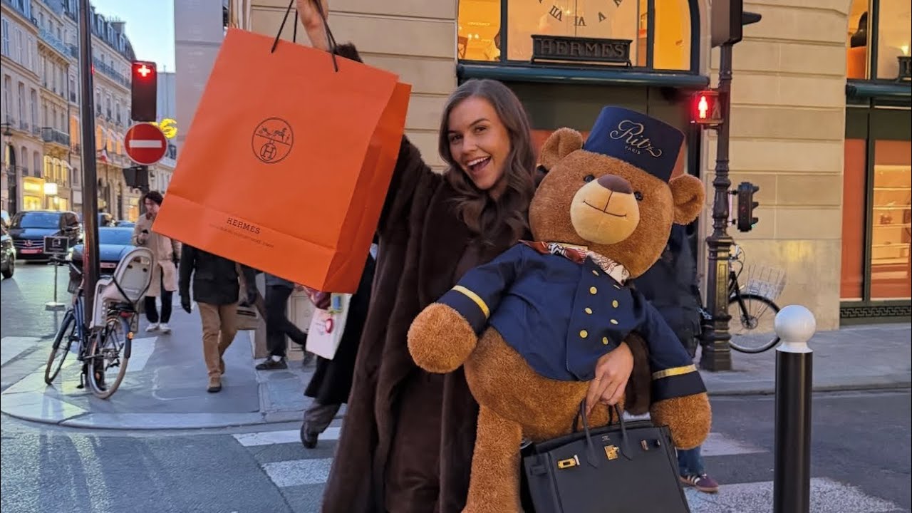 Я съездила в Париж на 6 часов 🇫🇷. Купила сумку Birkin и гигантского плюшевого медведя Ritz для од...