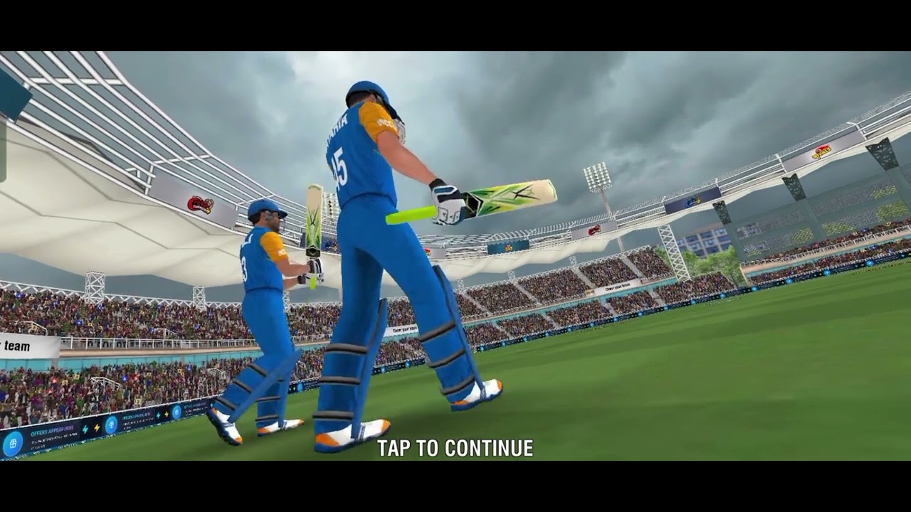 Playing a cricket match 