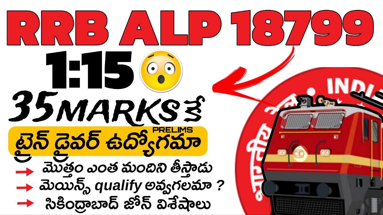 RRB ALP  2024 Expected Cutoff | Ratio for Prelims| 18799 Total Posts | Secunderabad Zone Updates.
