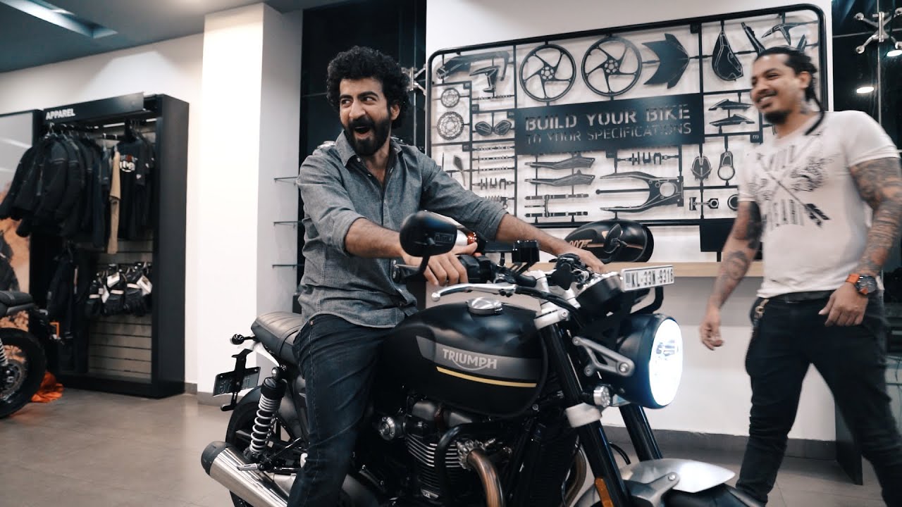 Roshan Mathew Taking Delivery of his Triumph Speed Twin