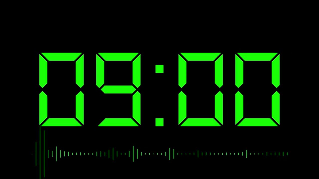 9 minute timer with electronic music