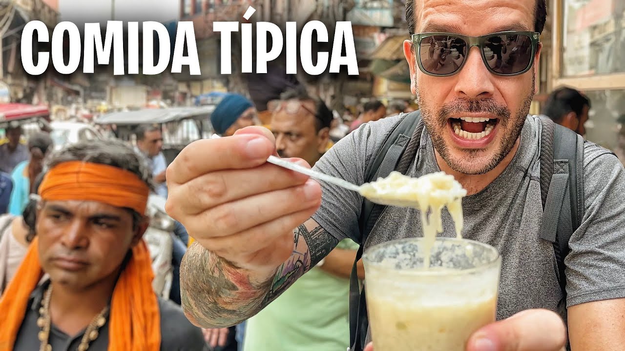 PROVANDO COMIDA DE RUA NA CAPITAL DA INDIA 😮