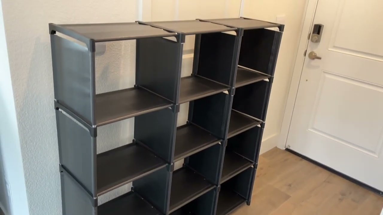 Mavivegue Book Shelf, 12 Cube Storage Organizer, DIY Bookcase, Metal Bookshelf,Tall Book case