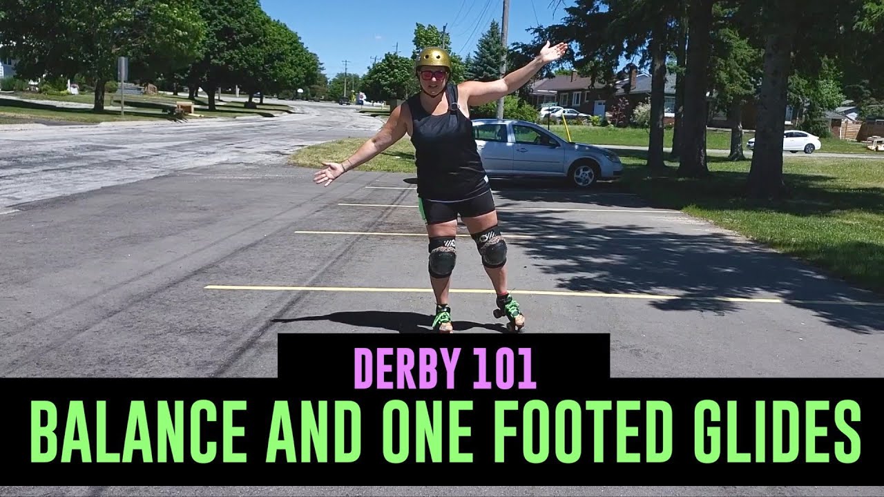 Balance and One Footed Glides on Roller Skates - Roller Derby 101