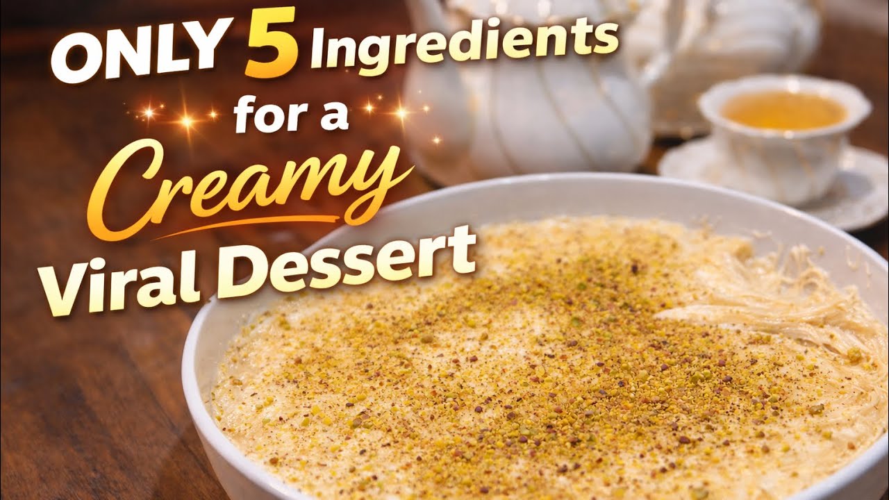 🔥ONLY 5 Ingredients for a Creamy Viral Dessert🔥#cooking #desert #food #viral
