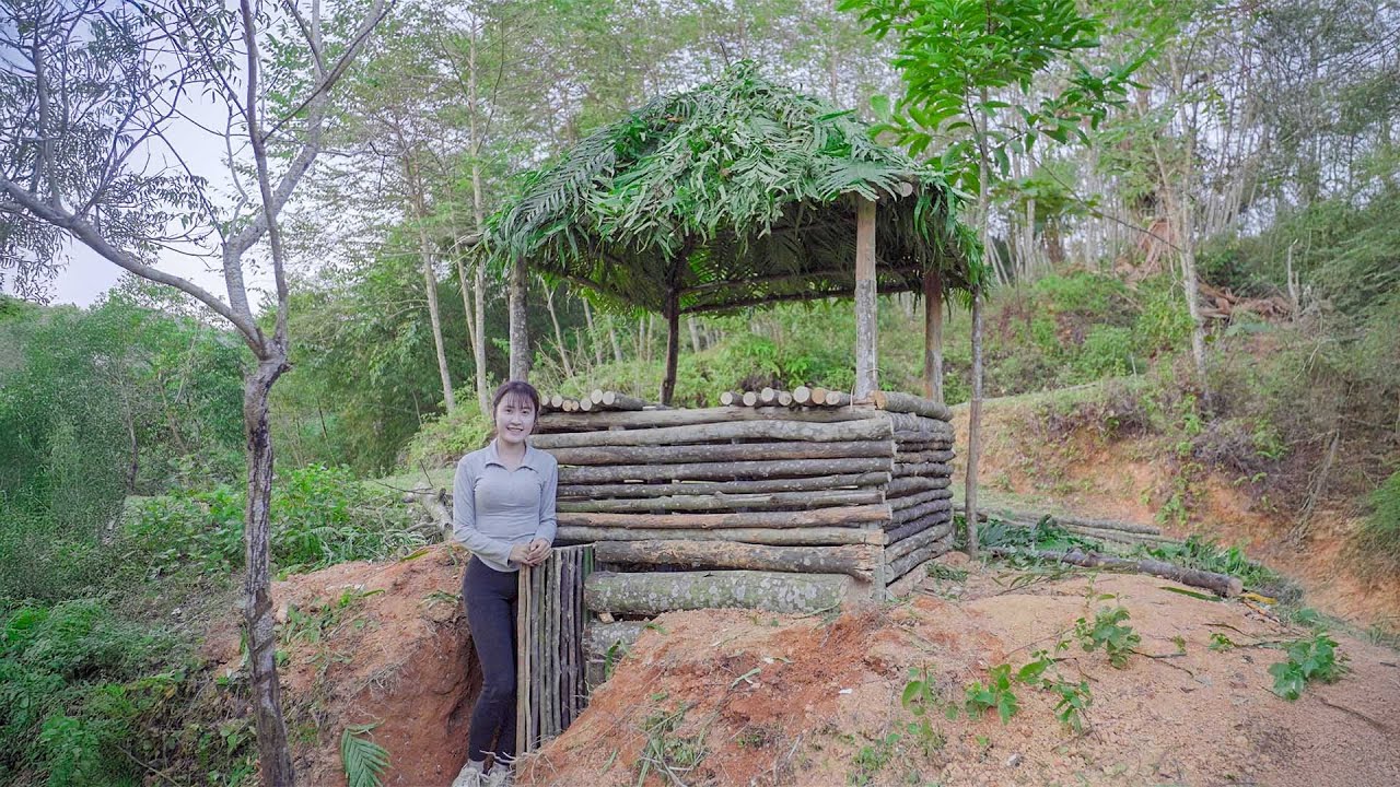 I Build Shelters on the Hill to Survive – Avoiding Wild Animal Attacks | Ms. Lucia