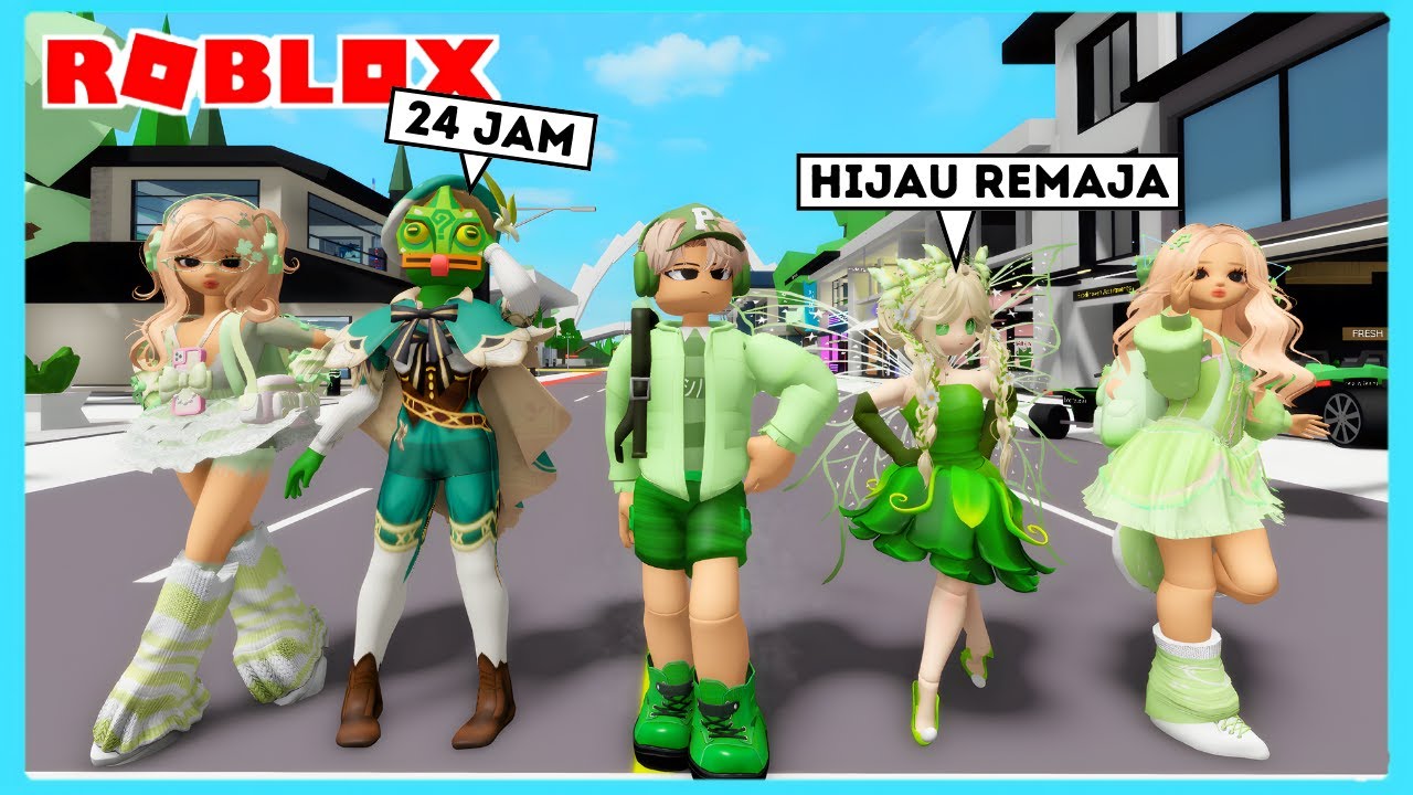 Bang Boy Dan Caca 24 Jam Serba Hijau Avatar Remaja Di Roblox Brookhaven ft @Shasyaalala