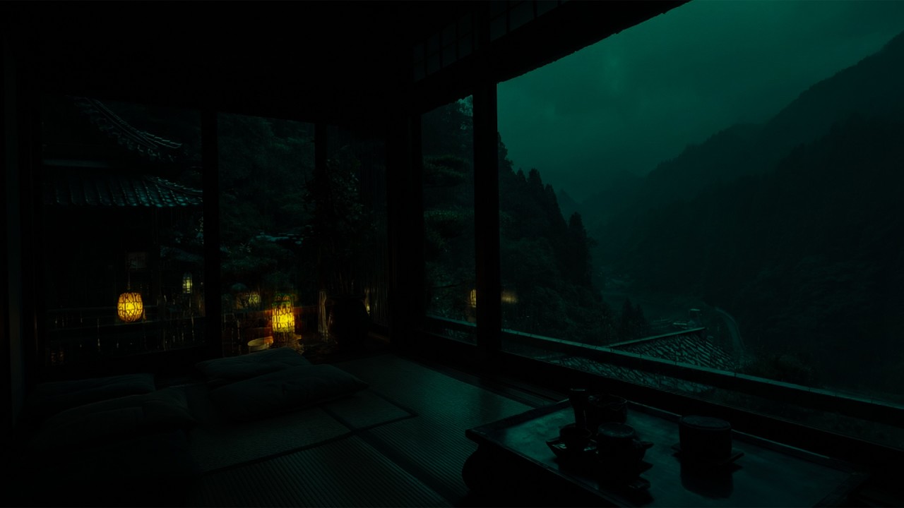 Rain Falling Through the Mountains 🌧️ | Ease Stress and Drift to Sleep in 2 Minutes