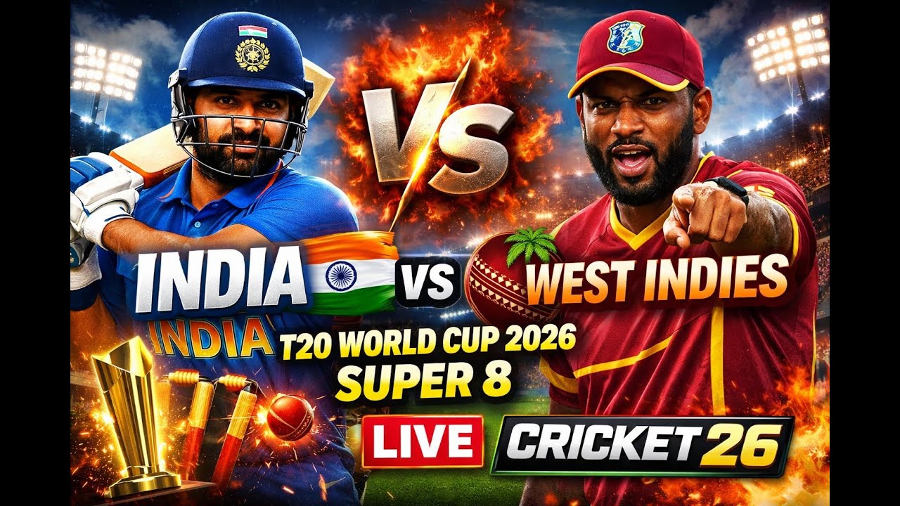 IND vs WI LIVE 🏏 | Super 8 Decider! | T20 World Cup 2026 | Cricket 26 Career Mode