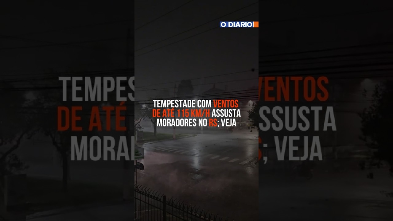 Tempestade com ventos de at&eacute; 115 km/h assusta moradores no RS; veja