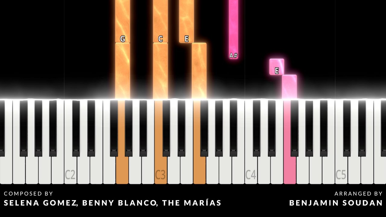 Selena Gomez, benny blanco & The Marías - Ojos Tristes | Easy Piano Tutorial