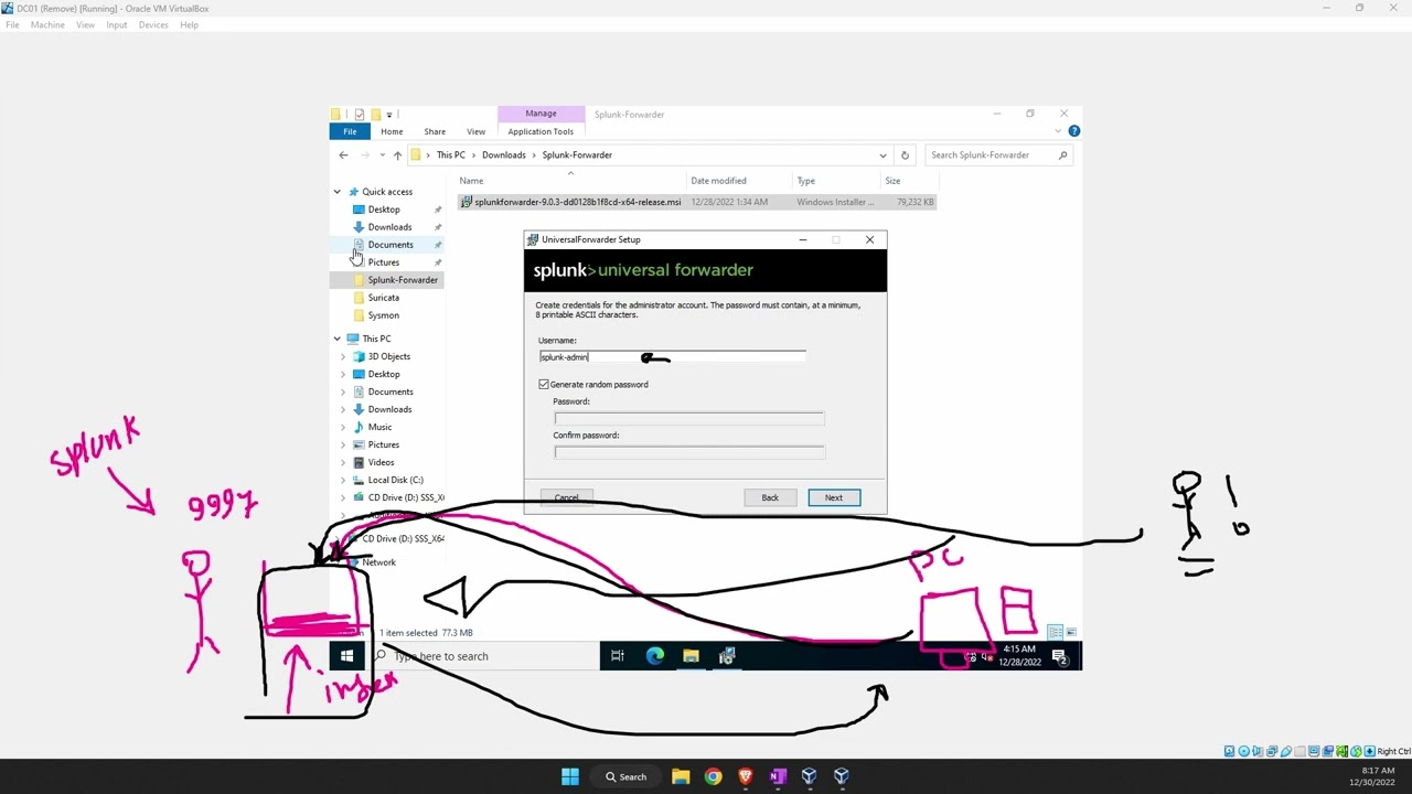 Splunk Enterprise - setup/install Splunk Universal Forwarder | بالعربي