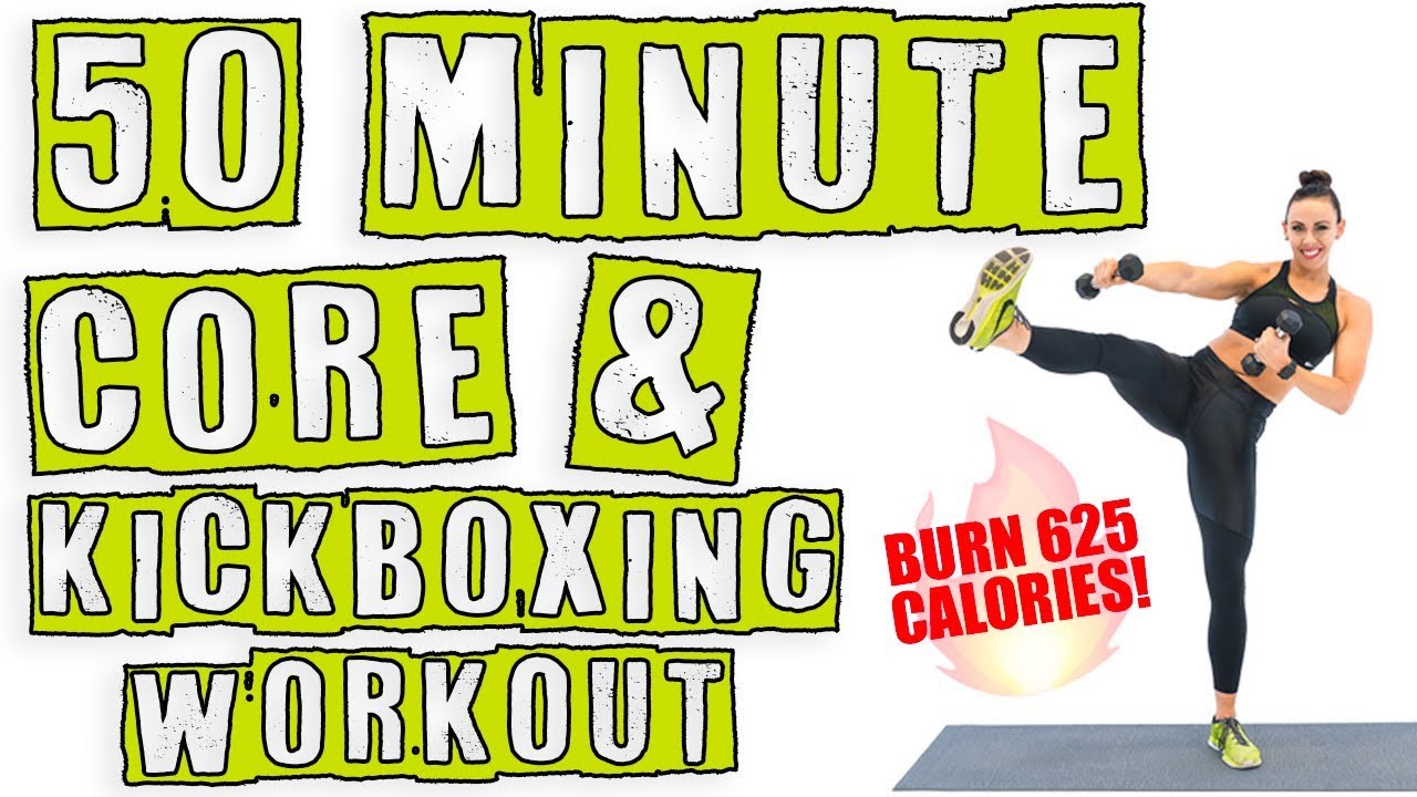 50 Minute Core and Kickboxing Workout 🔥Burn 625 Calories! 🔥