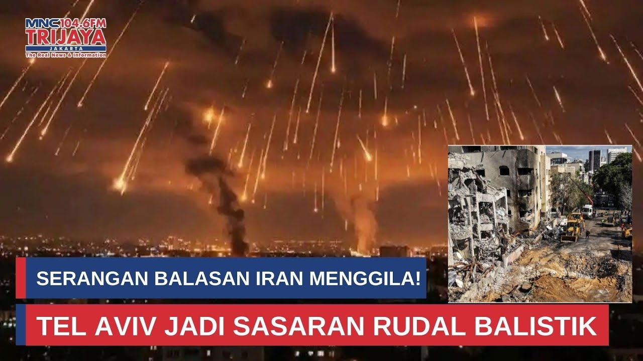 Tel Aviv Diguncang! Rudal Iran Hantam Pusat Kota, Warga Israel Panik Berlarian ke Bunker