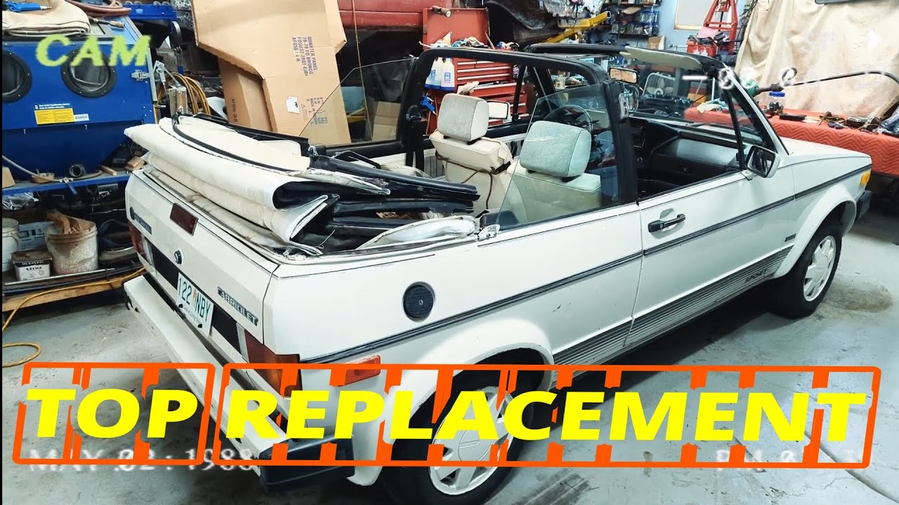 Triple White 1987 VW MK1 Cabriolet Convertible Top Replacement Start To Finish
