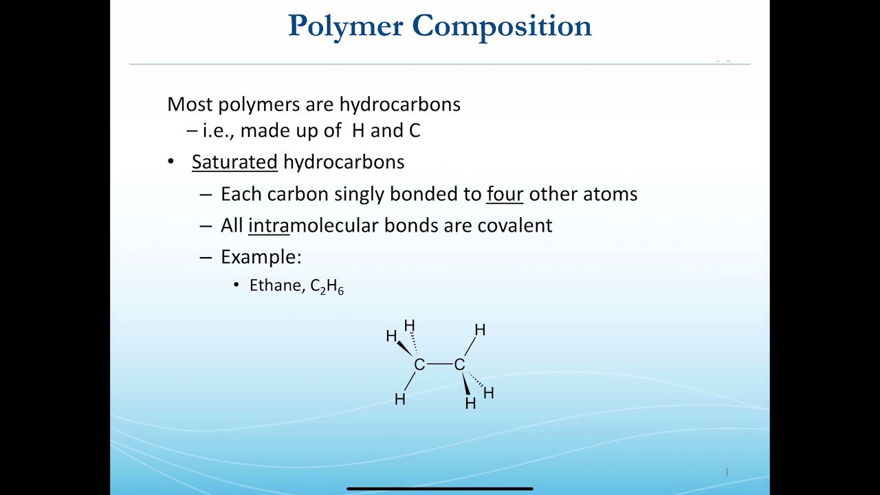 ENGR170 / MSCI 201 - Introduction to Polymers - terminology, repeat units, degree of polymerization