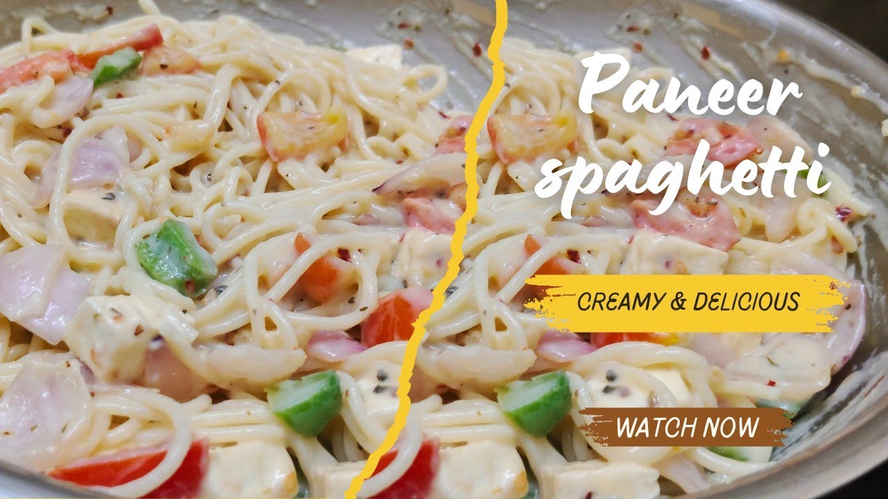 Easy white sauce spaghetti 🍝 | Paneer spaghetti 🤤 | Lunch recipe | Dinner recipe