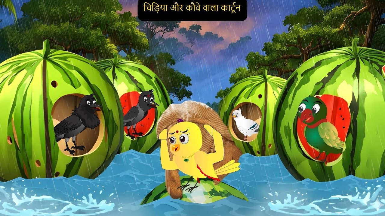 कार्टून । Jungle me Barf Barish ki kahani | Tuntuni Chidiya wala |Hindi Rano Chidiya wala cartoon