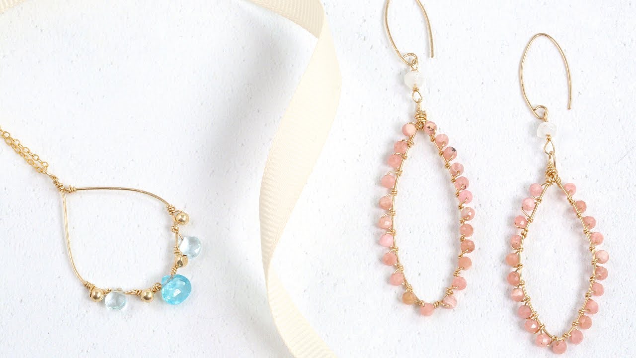 Gemstone Wire Wrapped Hoops (Oval) - Jewelry Making (Jewellery Making)