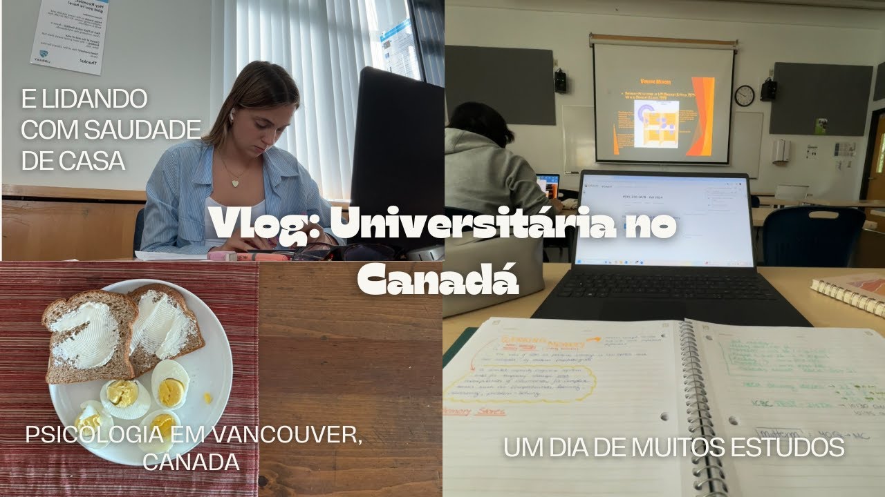 Vida universitária no Canadá: muitos estudos e dia de uma estudante de psicologia morando sozinha