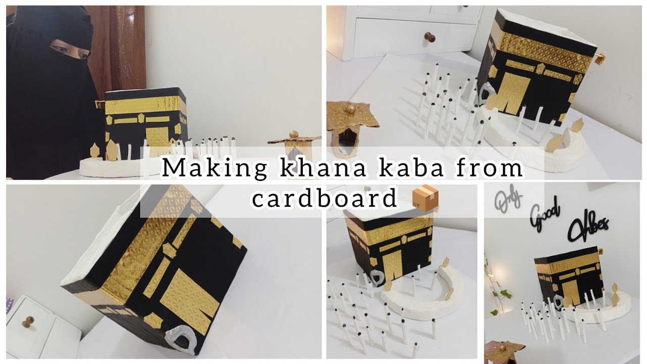 Making khana Kaaba sharif 🕋|| How to make kaaba sharif model made by cardboard📦💫 #craft #khanakaba