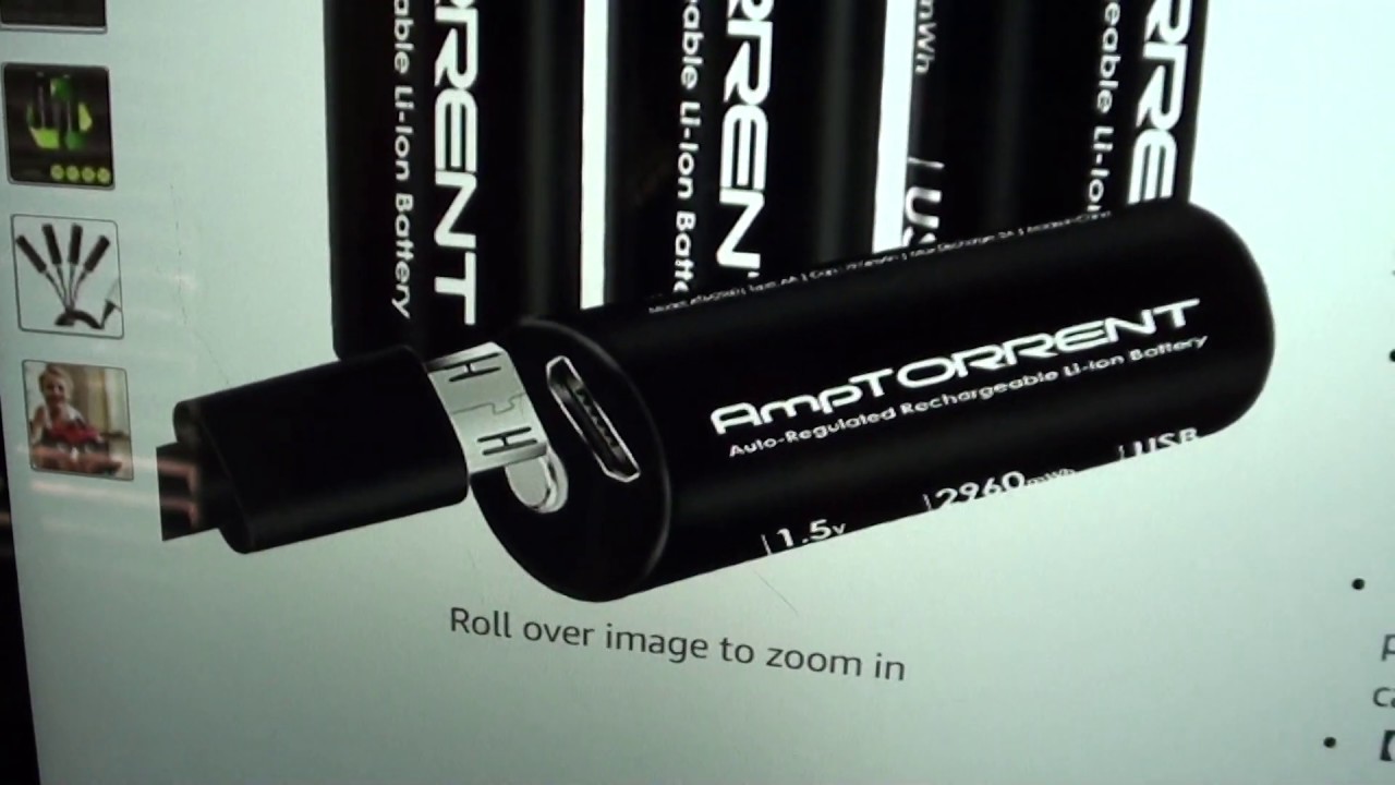 AmpTorrent USB Rechargeable AA Batteries