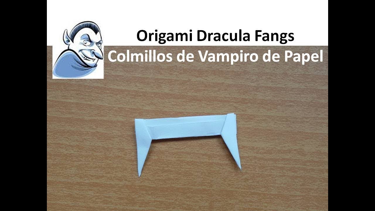 Origami Easy Teeth Fangs👄, DIY Custome Crafts - Colmillos fáciles de Papel Disfraz Dientes Dracula
