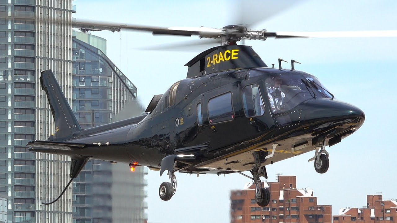 Agusta Westland helicopter AW109 landing & takeoff at london heliport |  #helicopter