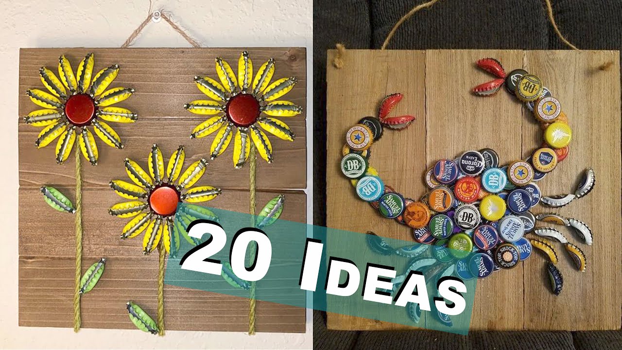 BOTTLE CAP ART | UPCYCLE BOTTLE CAPS | HOW TO MAKE ART FROM BOTTLE CAPS